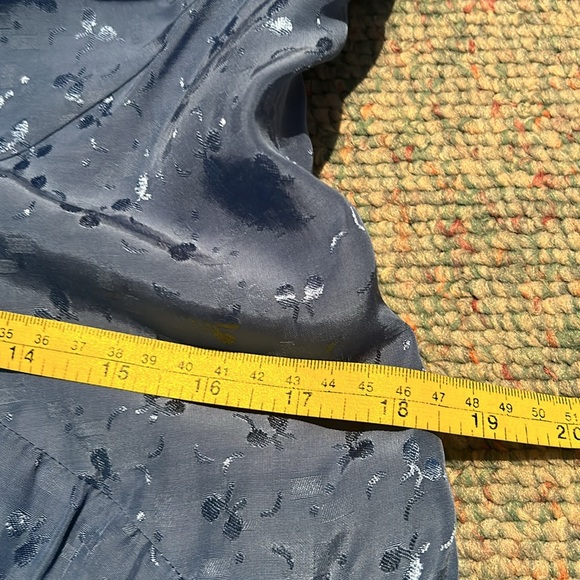 NWT Anthropologie Asymmetrical Lace Blue Maxi Dress Size 16 - Picture 10 of 15